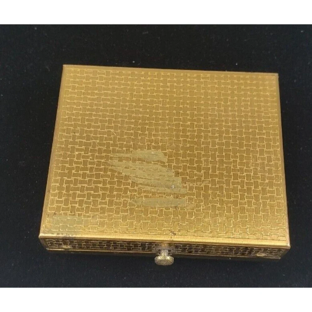 Vintage 1950's Dorset Fifth Avenue Powder Compact Lucite Silver Glitter Confetti